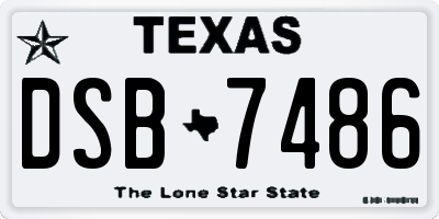 TX license plate DSB7486