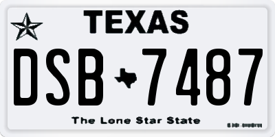 TX license plate DSB7487