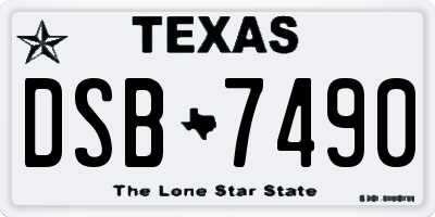 TX license plate DSB7490