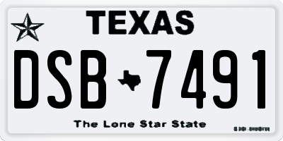 TX license plate DSB7491