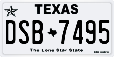 TX license plate DSB7495
