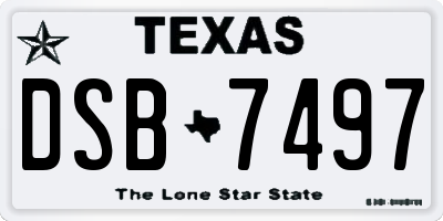 TX license plate DSB7497