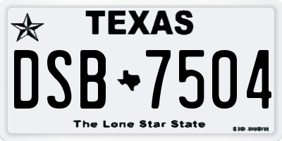 TX license plate DSB7504