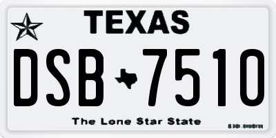 TX license plate DSB7510