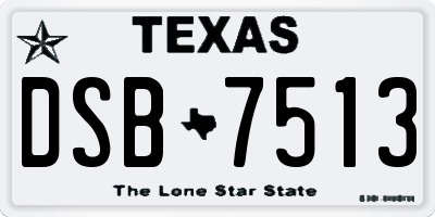 TX license plate DSB7513
