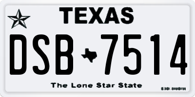 TX license plate DSB7514
