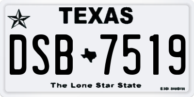 TX license plate DSB7519