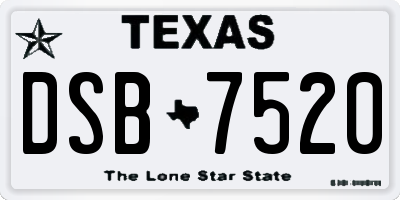 TX license plate DSB7520