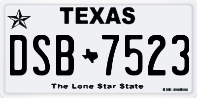 TX license plate DSB7523
