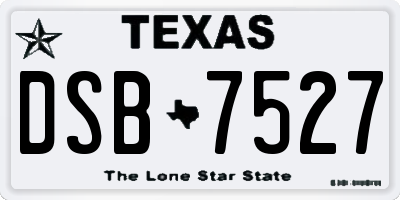 TX license plate DSB7527