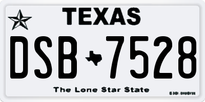 TX license plate DSB7528