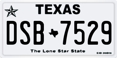TX license plate DSB7529