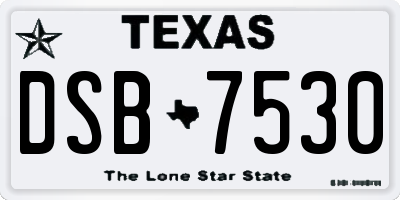 TX license plate DSB7530