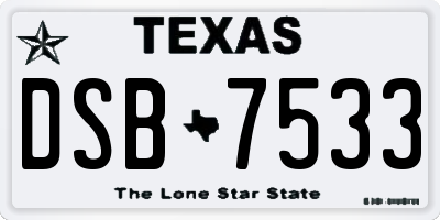 TX license plate DSB7533