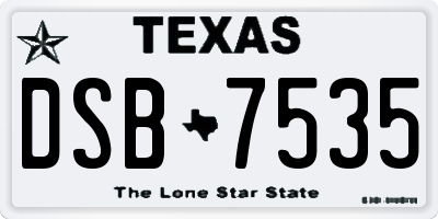 TX license plate DSB7535