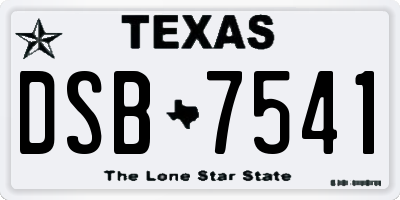 TX license plate DSB7541