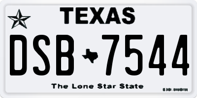TX license plate DSB7544