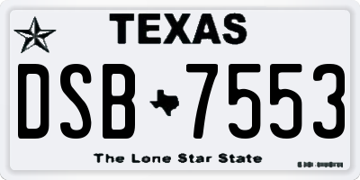 TX license plate DSB7553