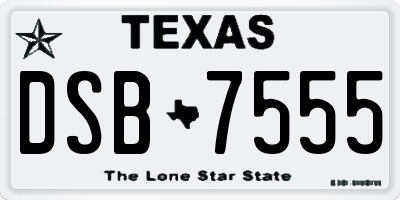TX license plate DSB7555