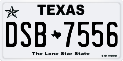 TX license plate DSB7556