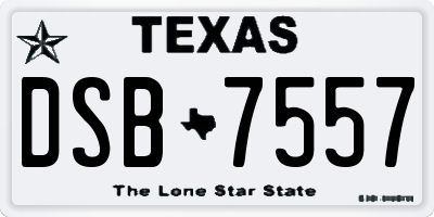 TX license plate DSB7557