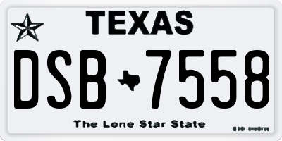 TX license plate DSB7558