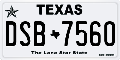 TX license plate DSB7560
