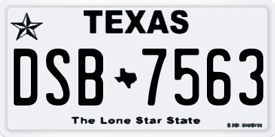 TX license plate DSB7563