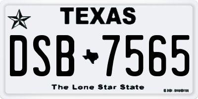 TX license plate DSB7565