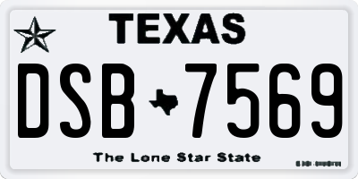 TX license plate DSB7569