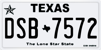TX license plate DSB7572