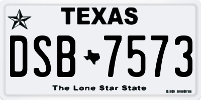 TX license plate DSB7573