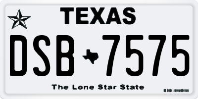 TX license plate DSB7575