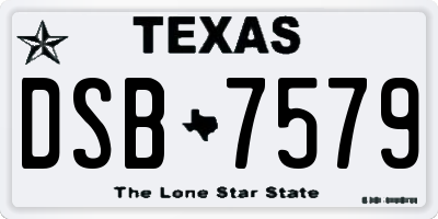 TX license plate DSB7579