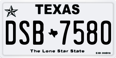 TX license plate DSB7580