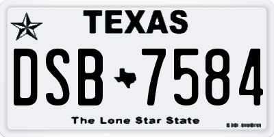 TX license plate DSB7584