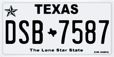 TX license plate DSB7587
