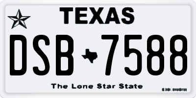 TX license plate DSB7588
