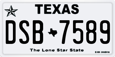 TX license plate DSB7589