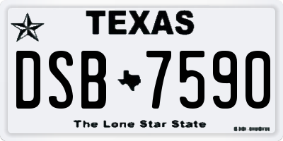 TX license plate DSB7590