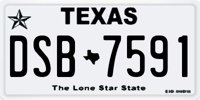 TX license plate DSB7591
