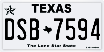 TX license plate DSB7594