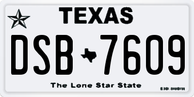 TX license plate DSB7609