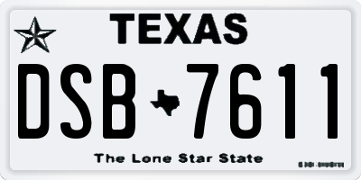 TX license plate DSB7611
