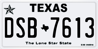 TX license plate DSB7613
