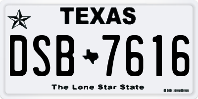 TX license plate DSB7616
