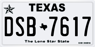 TX license plate DSB7617
