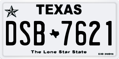 TX license plate DSB7621