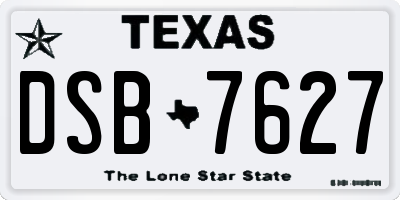 TX license plate DSB7627