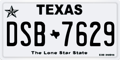 TX license plate DSB7629